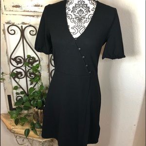 Madewell black mini wrap dress